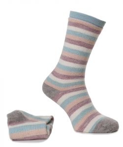Alpaca Stripey Socks Pink