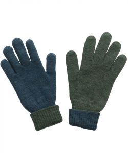 Womens Alpaca Reversible Gloves Teal Green