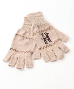 alpaca fingerless gloves motif fawn 