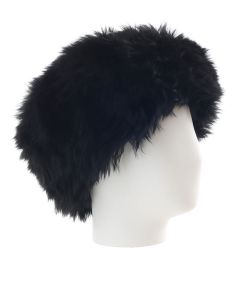 Baby Alpaca Fur Hat Black 