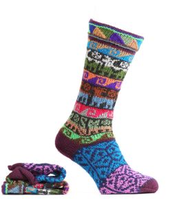 Alpaca Long Socks Multi Coloured