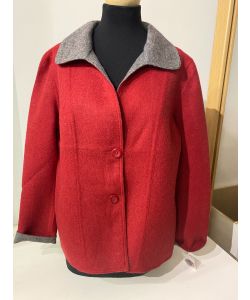 Alpaca And Merino Wool Reversible Jacket Red And Grey