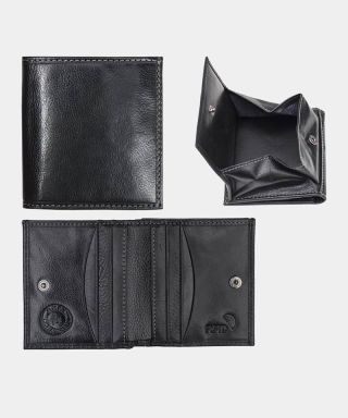Genuine Real Leather Wallet Black 5603
