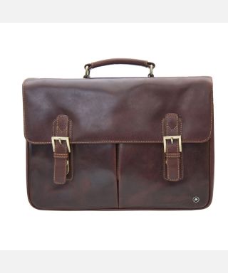 Primehide Leather Briefcase 8251 Brown