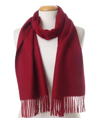 Baby Alpaca Woven Scarf Red