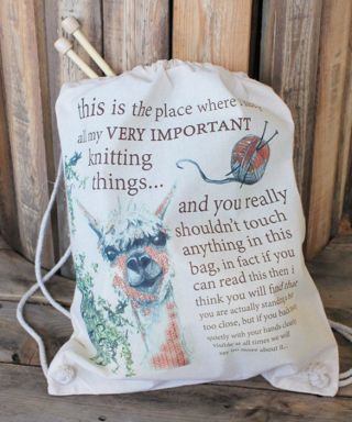Organic Cotton Knitting Bag Alpaca