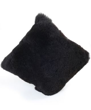 Alpaca Fur Cushion Cover Black