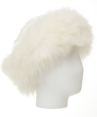 Baby Alpaca Fur Hat White
