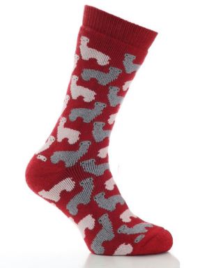 Alpaca Herdy Boot Socks Red