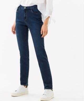 Women's Brax mary regular blue jeans in a slim leg with high rise waist. 