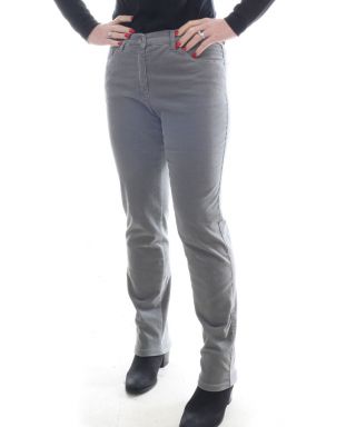 BRAX women's slim corduroy trousers with a high waist featuring five pockets.