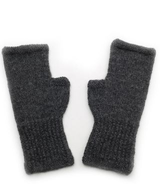 Alpaca Fingerless Gloves Charcoal