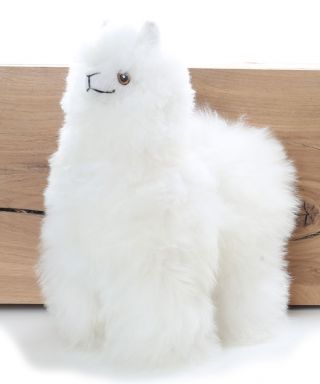 Standing Fur Alpaca White 13 Inches