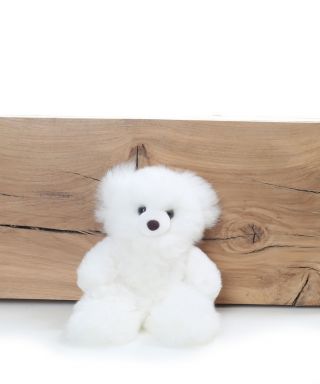 Alpaca Teddy Bear White Small