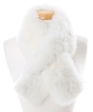 Baby Alpaca Fur Scarf White