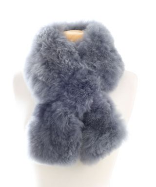 Baby Alpaca Fur Scarf Grey