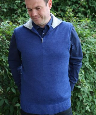 Baby Alpaca Tom Sleeveless Sweater Blue