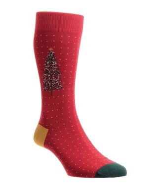 Pantherella Thoren Christmas Tree Socks Red
