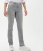 Women's BRAX grey slim jeans made in a fine lightweight fabric for summer. 5 pockets.